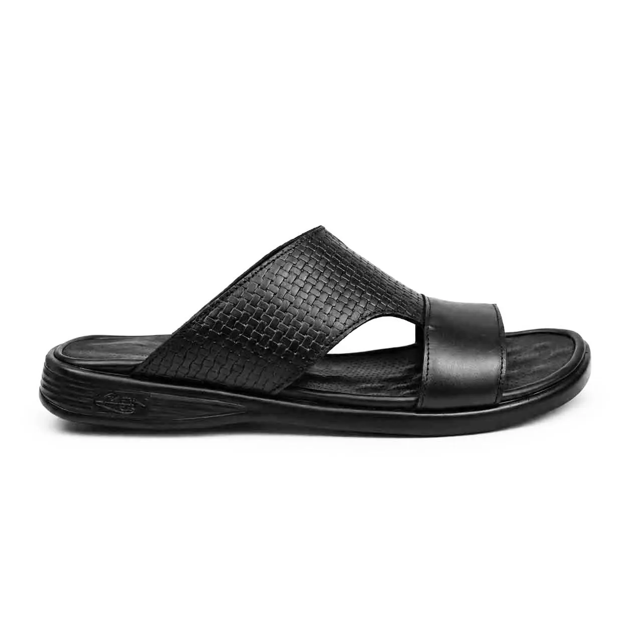 Sandale pour homme HR noir cuir   miniature